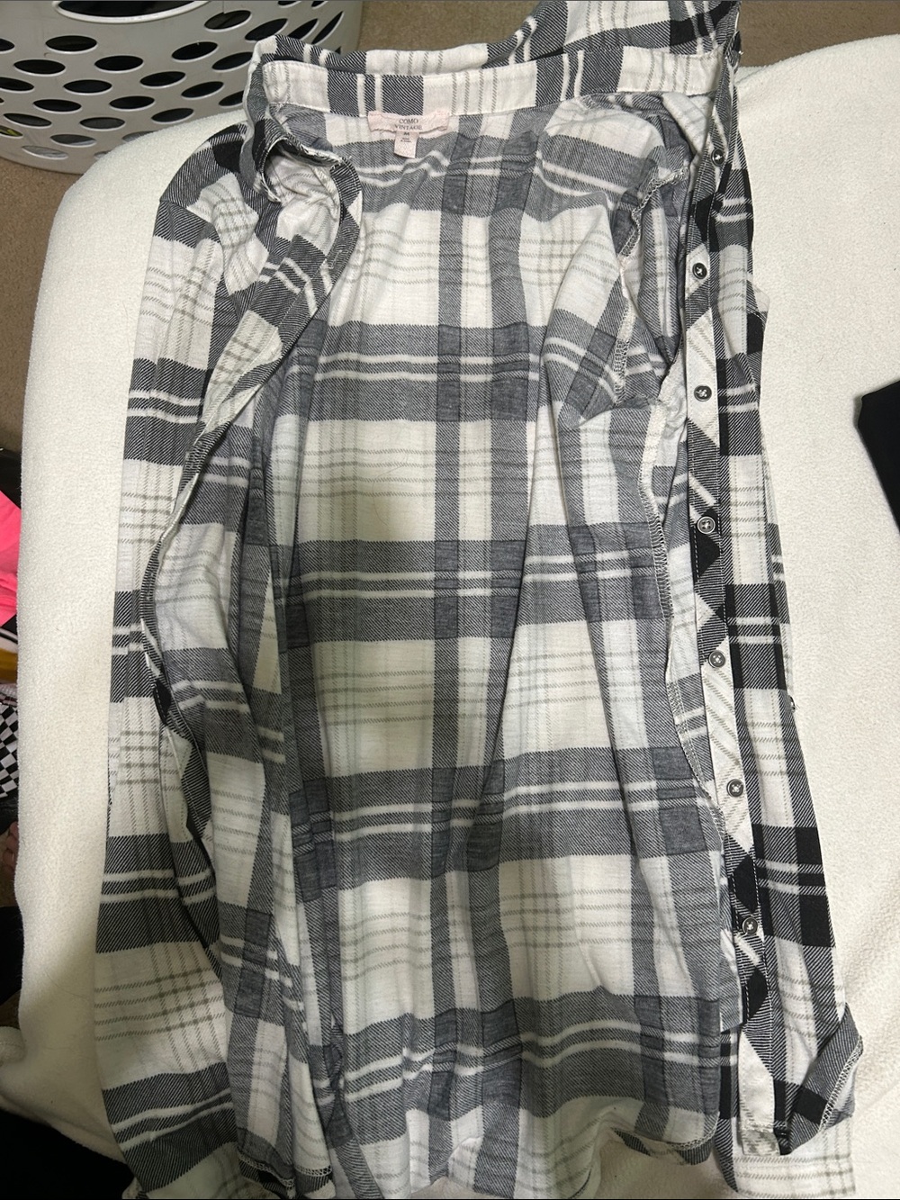 Como Vintage Black & White Plaid Button-Down Shirt